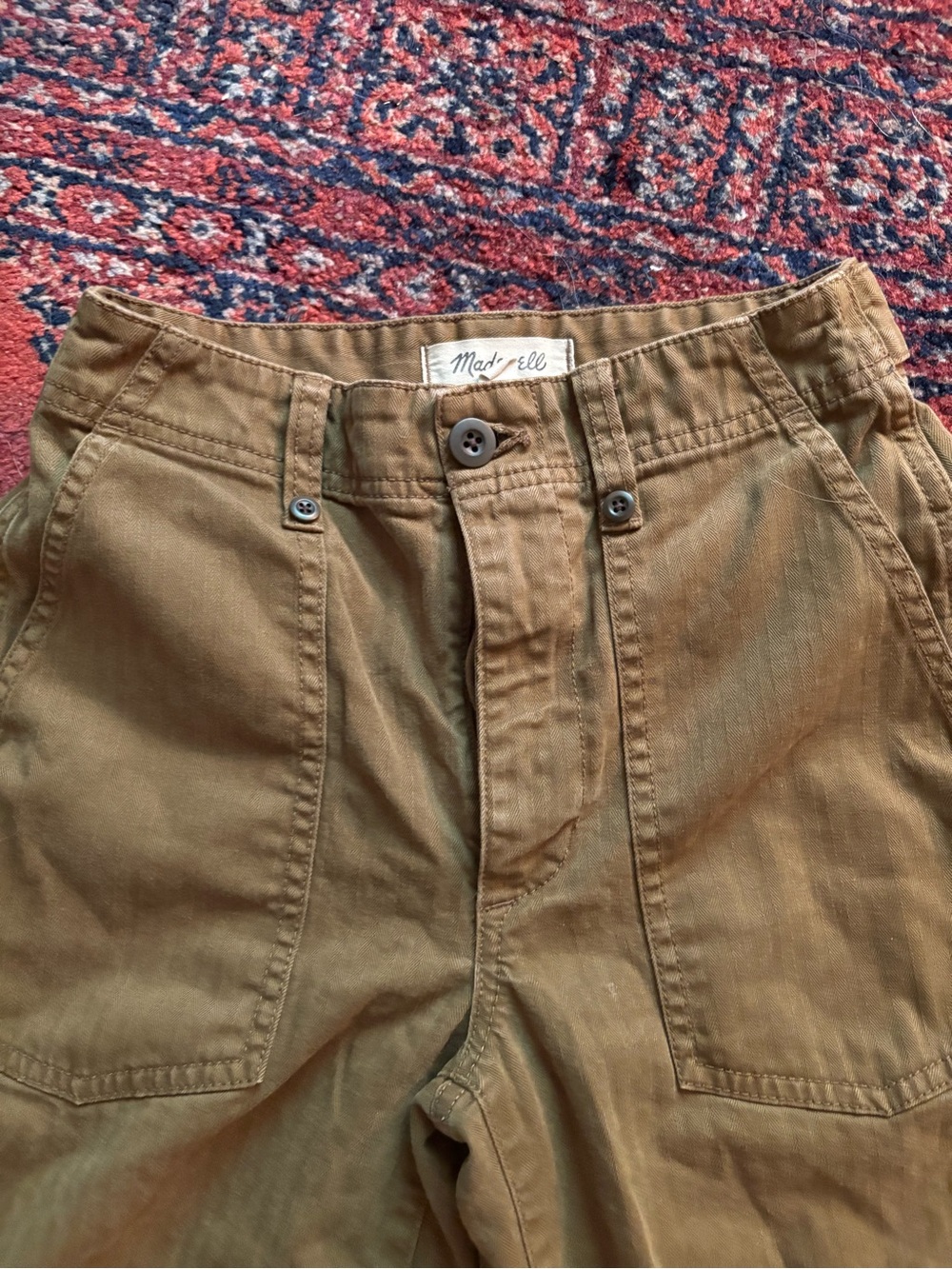 Madewell Olive-Tan Cargo Style Pants!! Women's size 23!!
